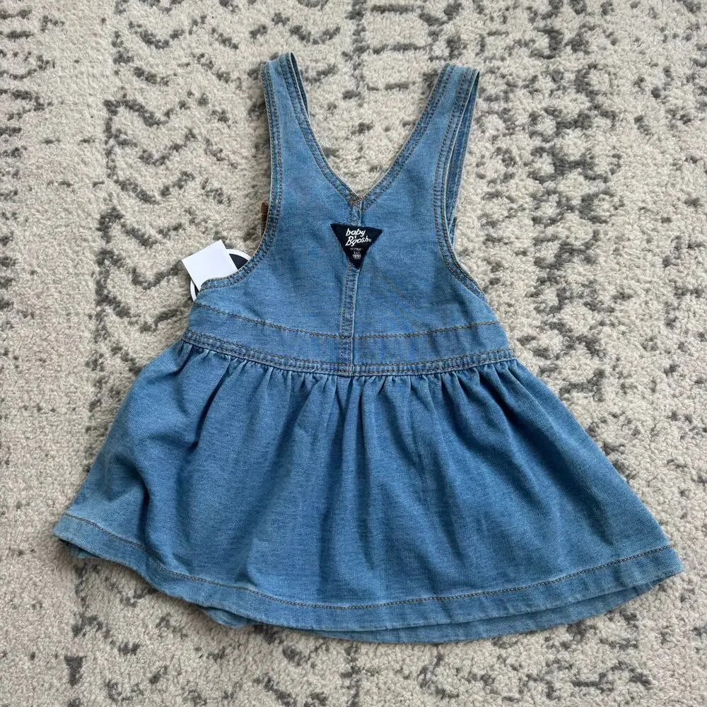 NWT Oshkosh Baby Bgosh Heart Knit Denim Jumper Dress Size 18M